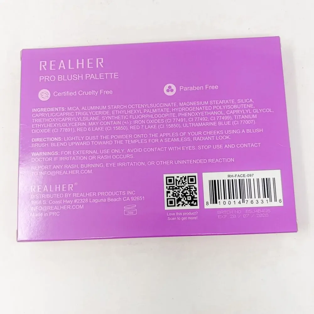 RealHer You Are Brilliant Pro Blush Palette, 6 colors, MSRP $36